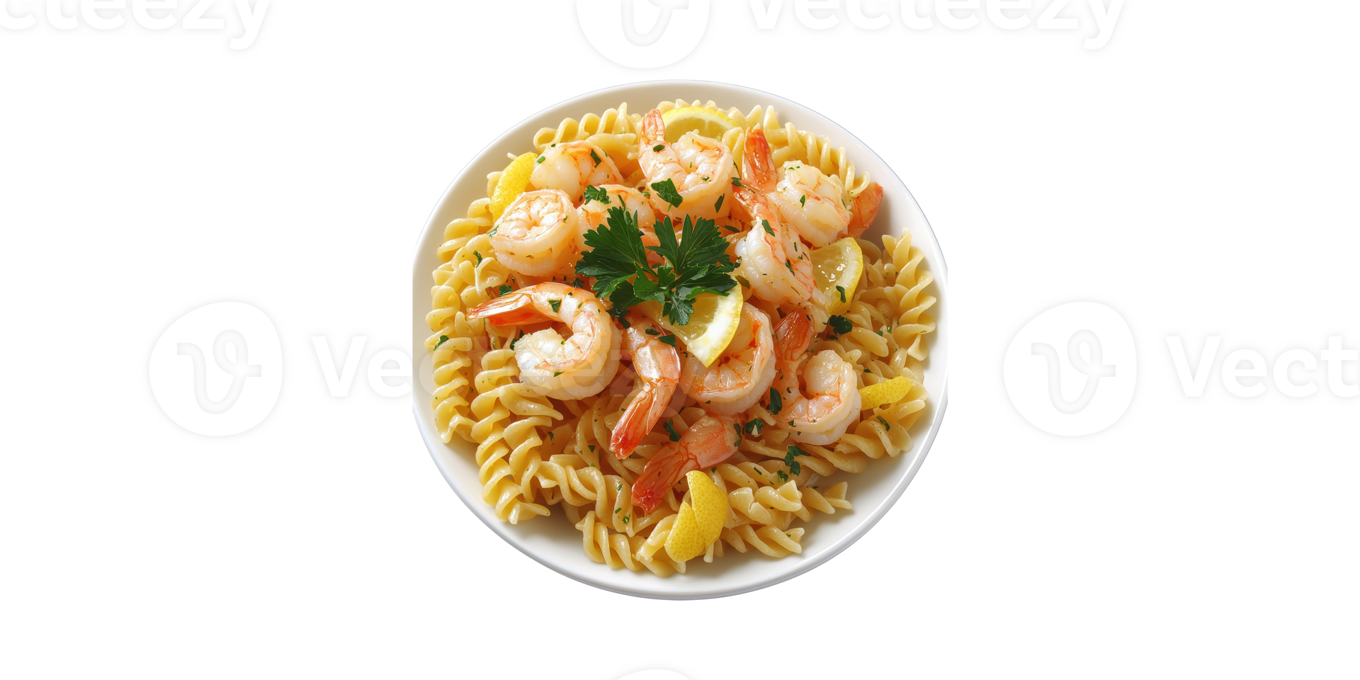 Shrimp And Lemon Pasta Dish With Parsley Garnish. Culinary Delight And Seafood Cuisine Isolated On Transparent Background png