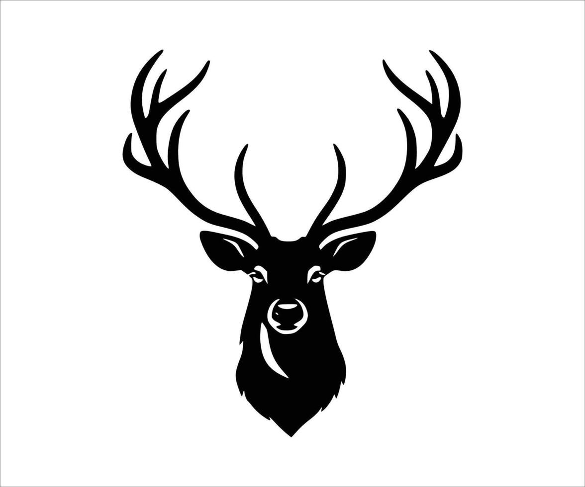 An icon of elk or deer antlers isolated on a white background. A silhouette that embodies the Christmas theme. vector