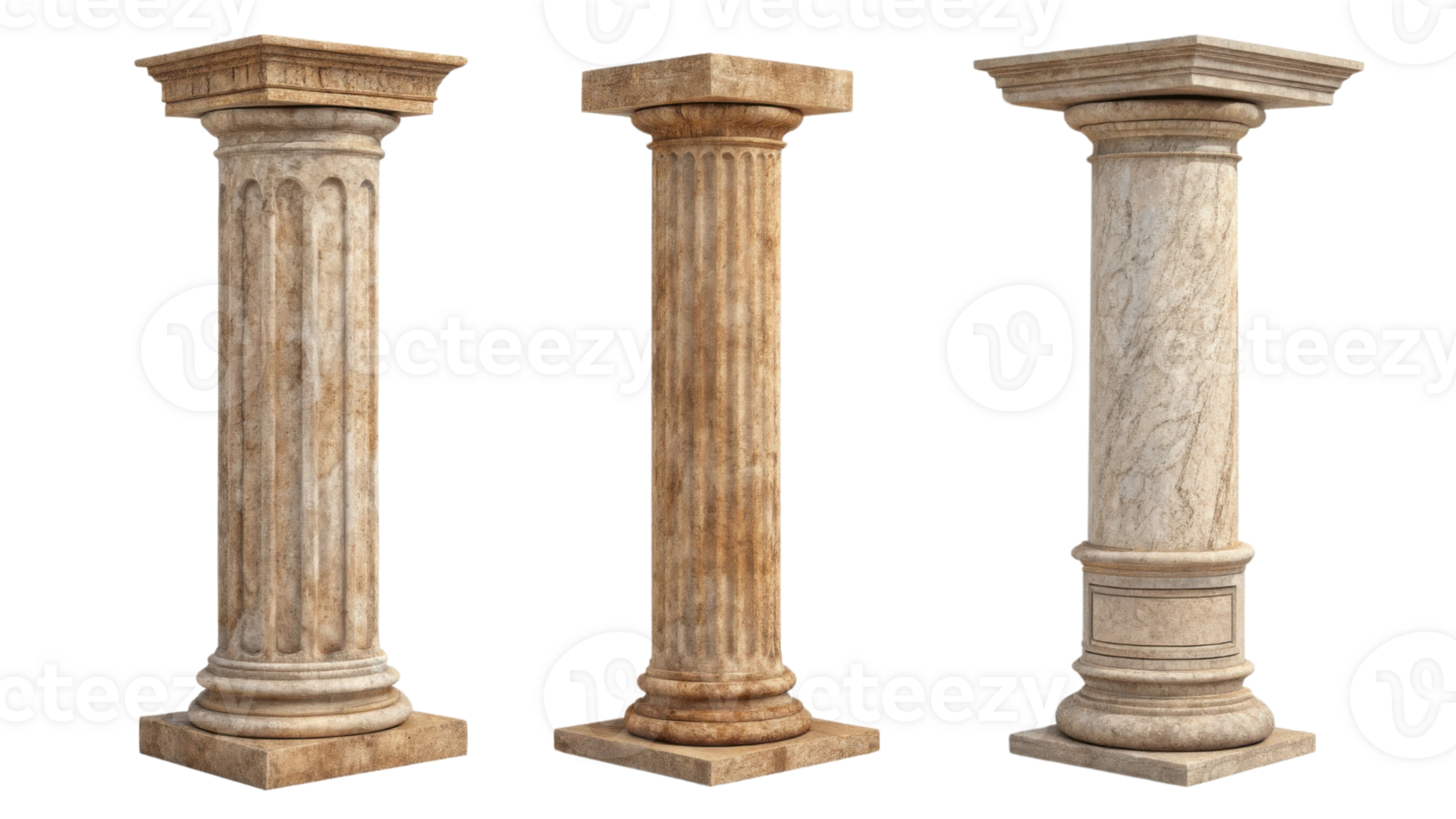 Elegant marble pillars showcase intricate designs and textures, enhancing any architectural space with timeless beauty and strength png