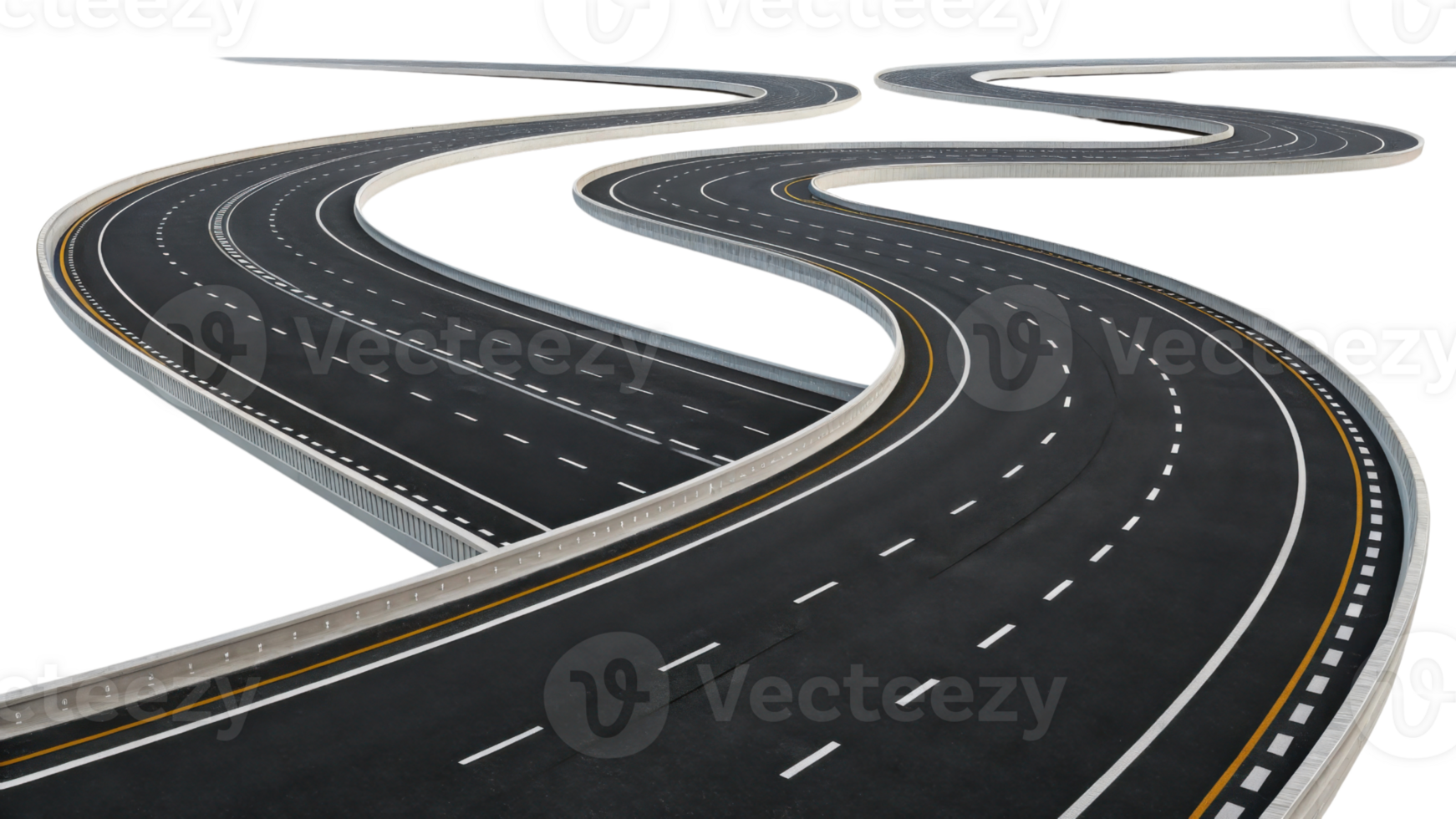 winding road with smooth curves and clear markings, creating sense of journey and adventure png