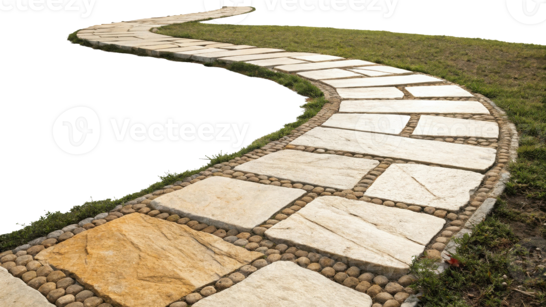 winding stone pathway surrounded by grass, creating serene outdoor space png