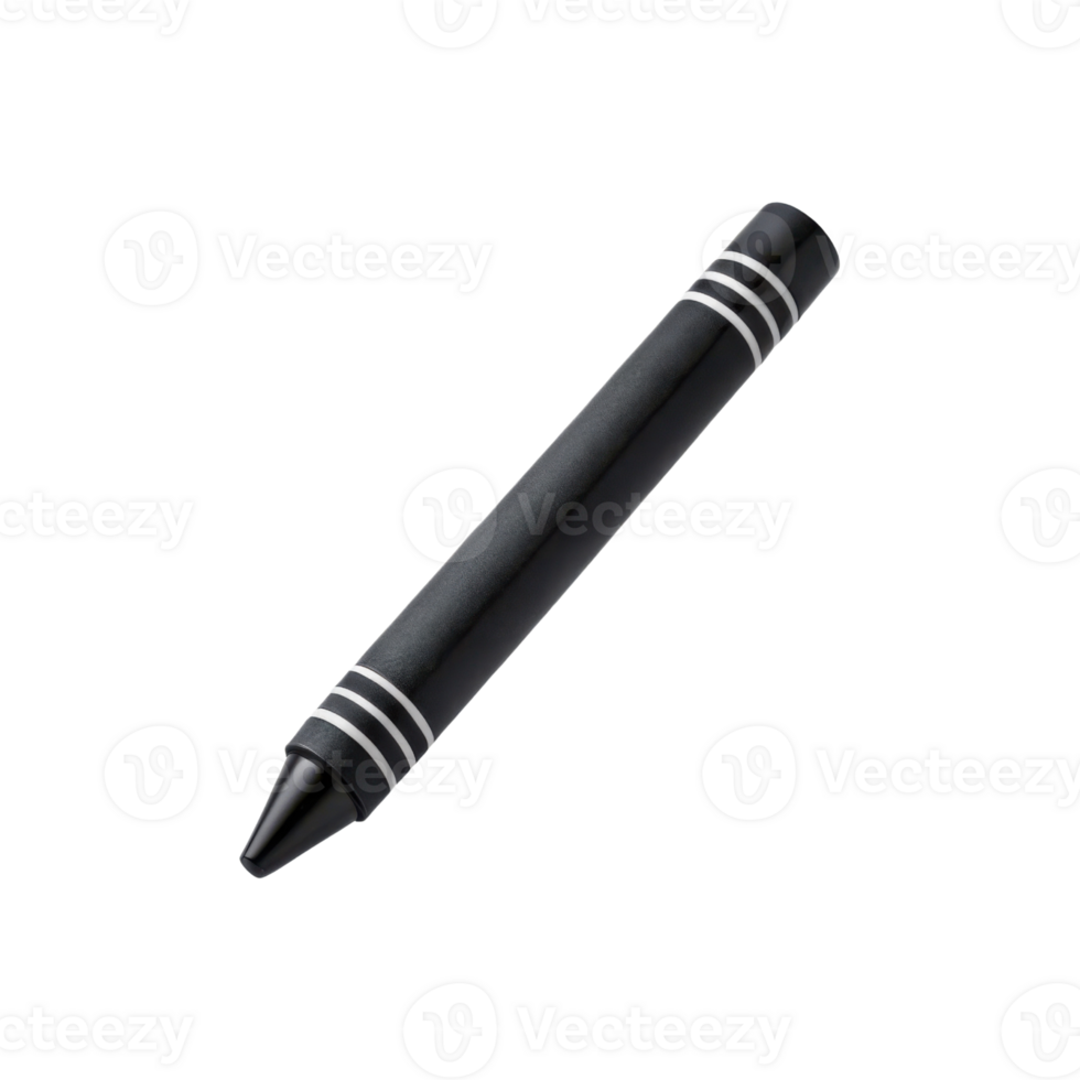 black crayon with white stripes, perfect for artistic creations and drawing. It adds touch of elegance to any artwork png