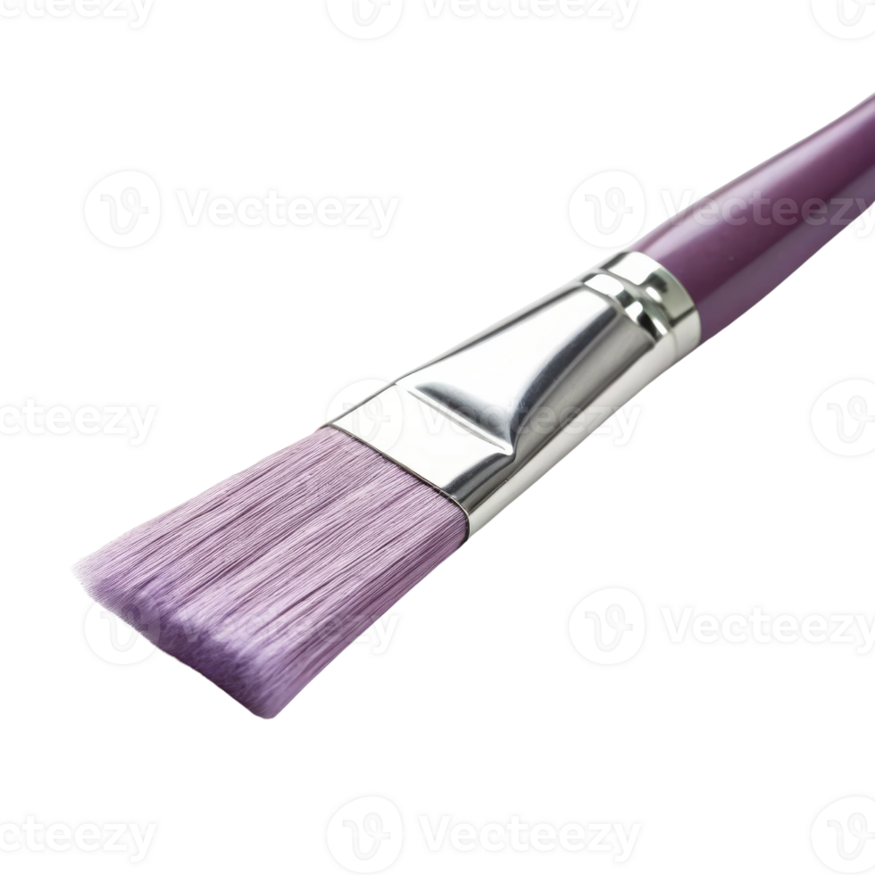 close up of purple paintbrush with soft bristles, perfect for artistic projects and creative expression png