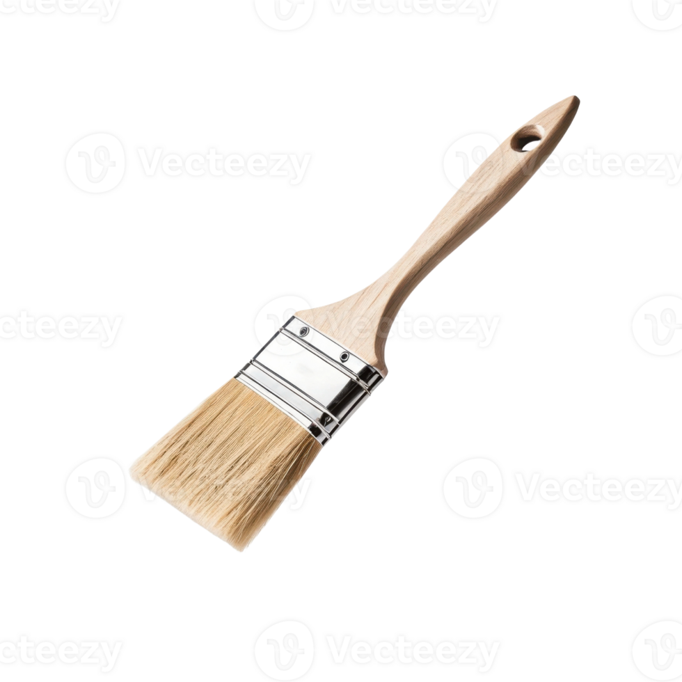 wooden paintbrush with natural bristles, ideal for painting and crafting projects, showcasing its elegant design and functionality png