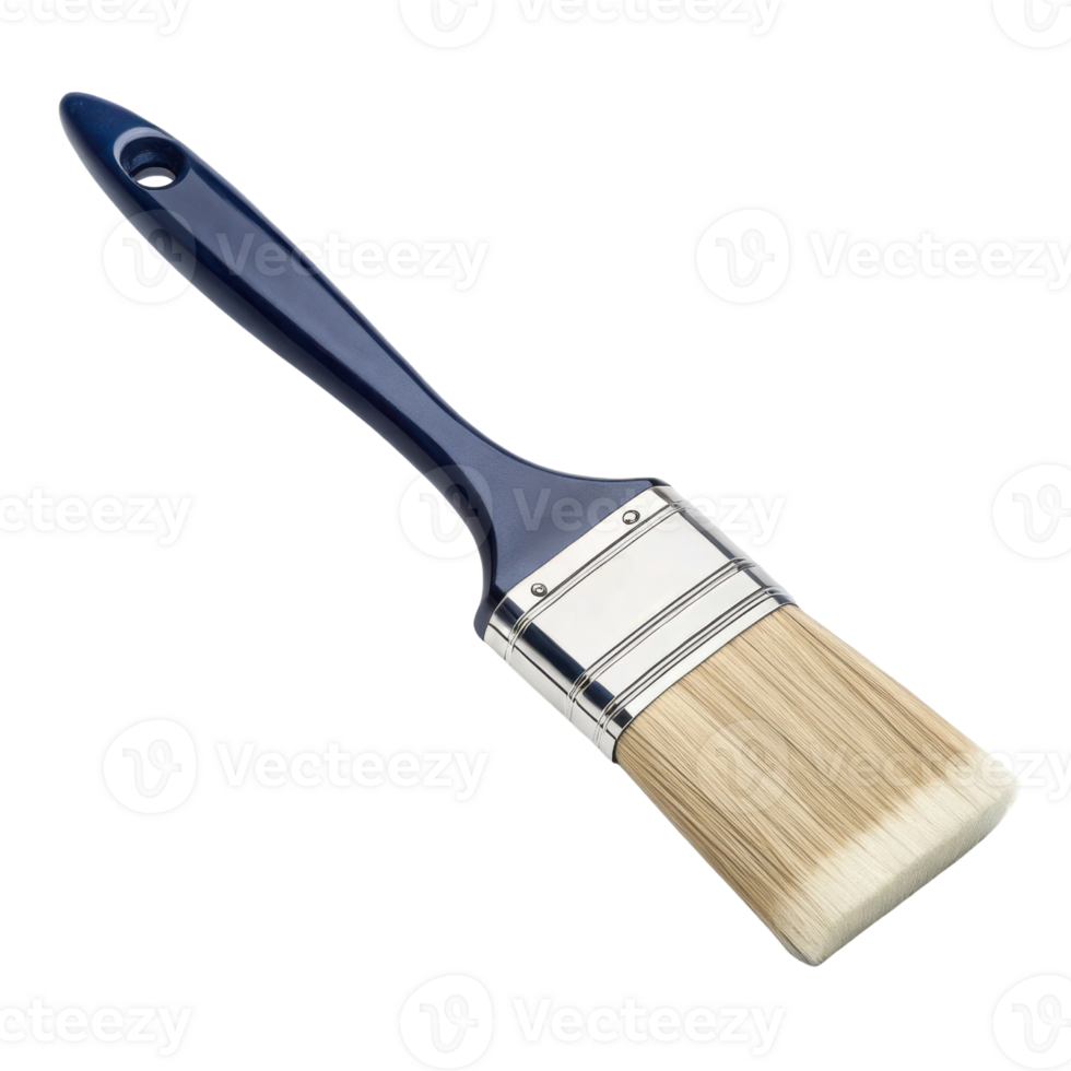 high quality paintbrush with flat bristle head and sturdy handle, perfect for painting projects and artistic endeavors png