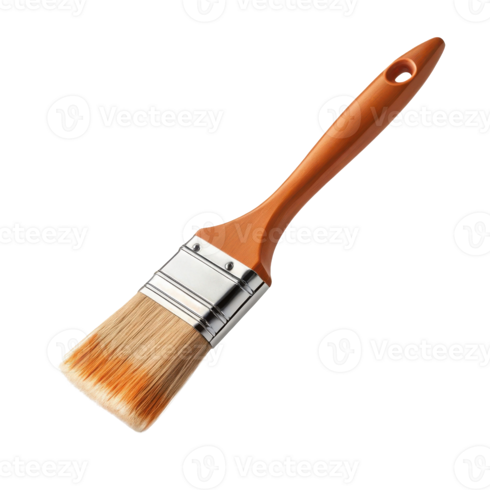 high quality paintbrush with wooden handle and soft bristles, perfect for painting and crafting projects png