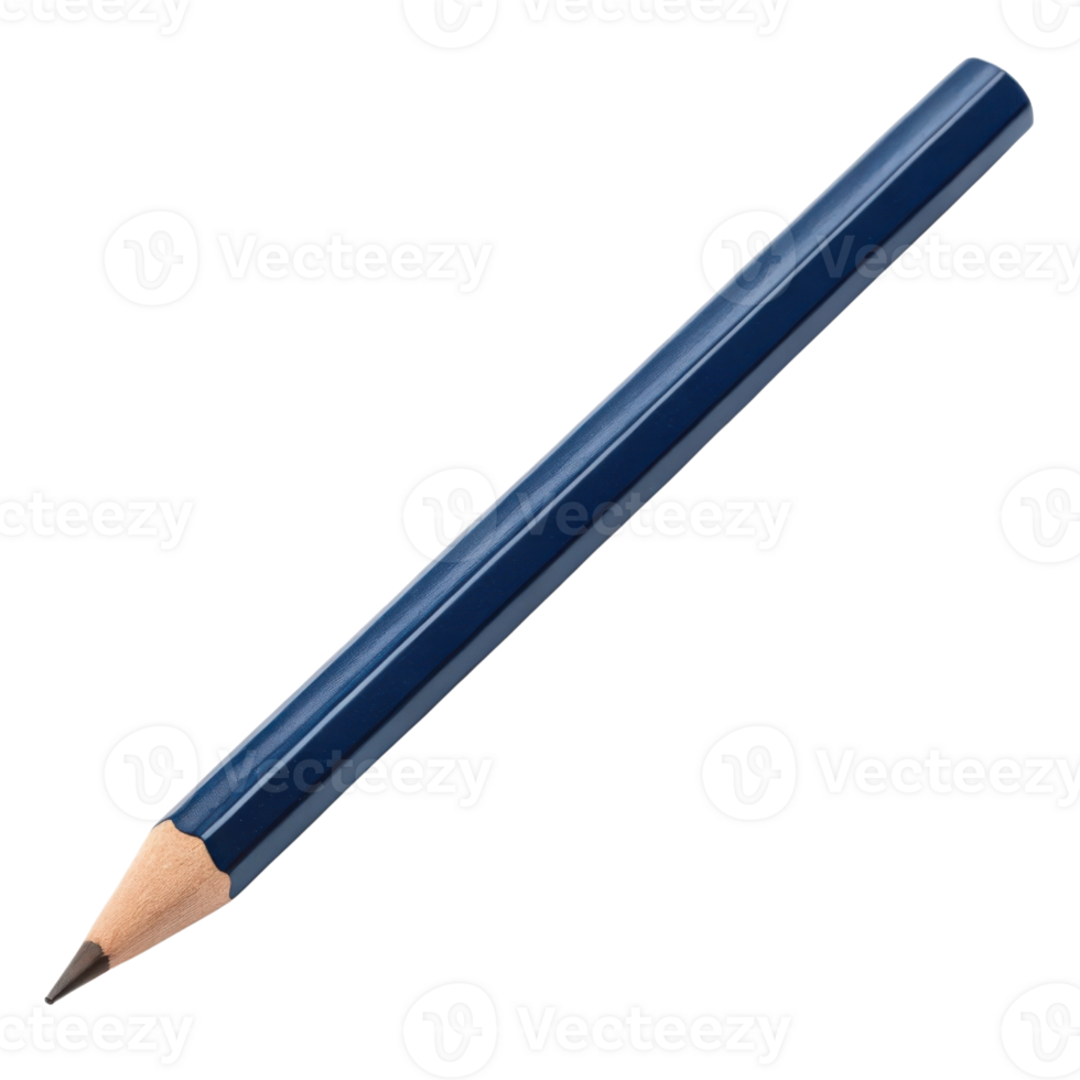 blue pencil with sharpened tip, perfect for writing or drawing, showcasing its sleek design and vibrant color png