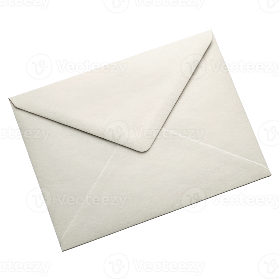 classic white envelope with clean design, perfect for sending letters or invitations, conveying sense of elegance and simplicity png