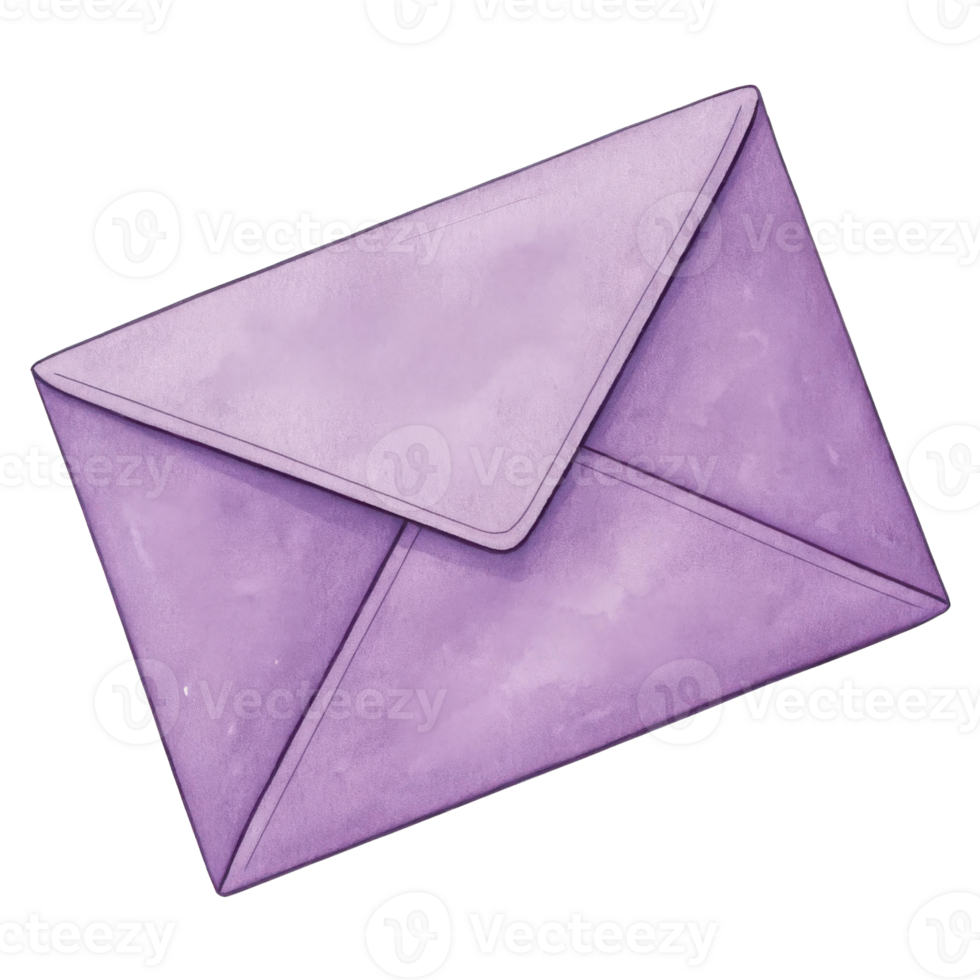 purple envelope with textured appearance, symbolizing communication and connection. Perfect for invitations or letters png