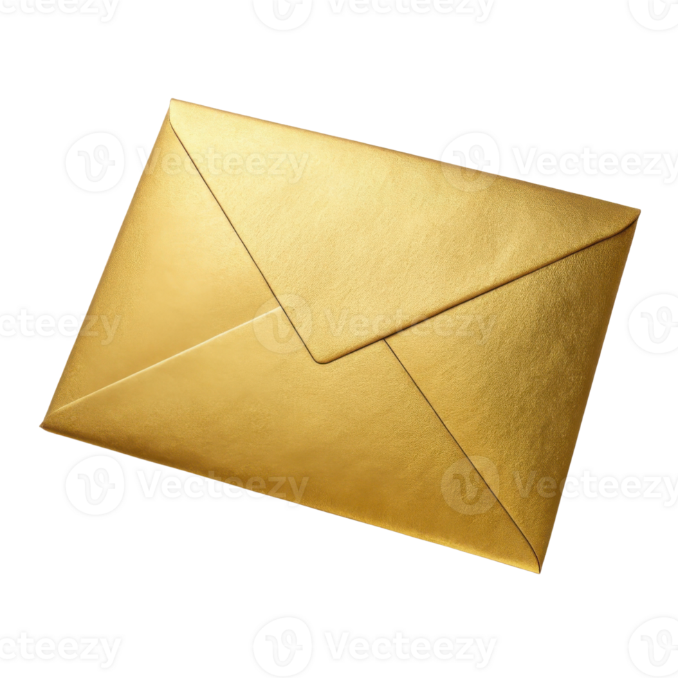shiny gold envelope with sleek design, perfect for special occasions and invitations, adds touch of elegance to any correspondence png