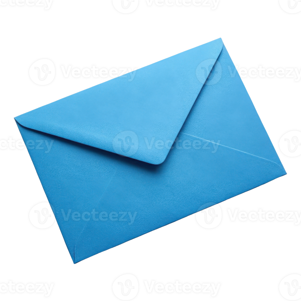 vibrant blue envelope with smooth texture, perfect for sending letters or invitations, adds pop of color to your correspondence png