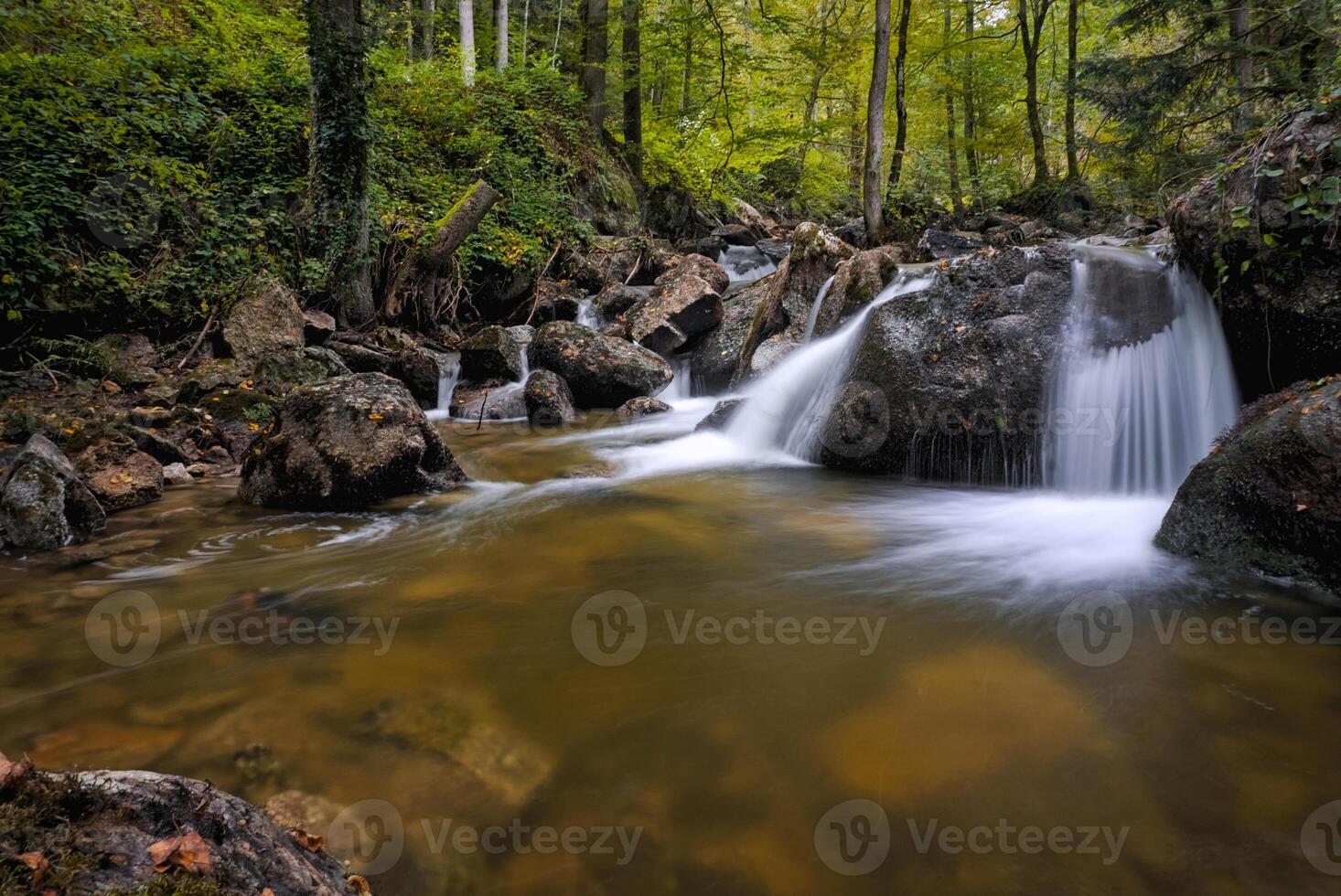 Waterfall in Austrian forest. photo