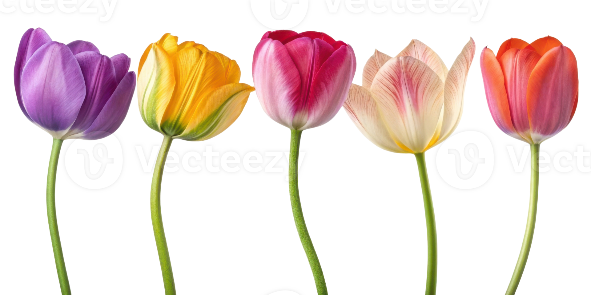 Vibrant tulip flowers in various colors create stunning display of nature beauty and elegance png