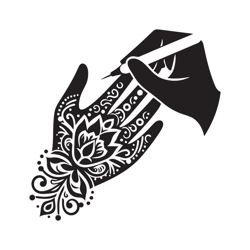 Mehndi Black Art for Web Projects vector