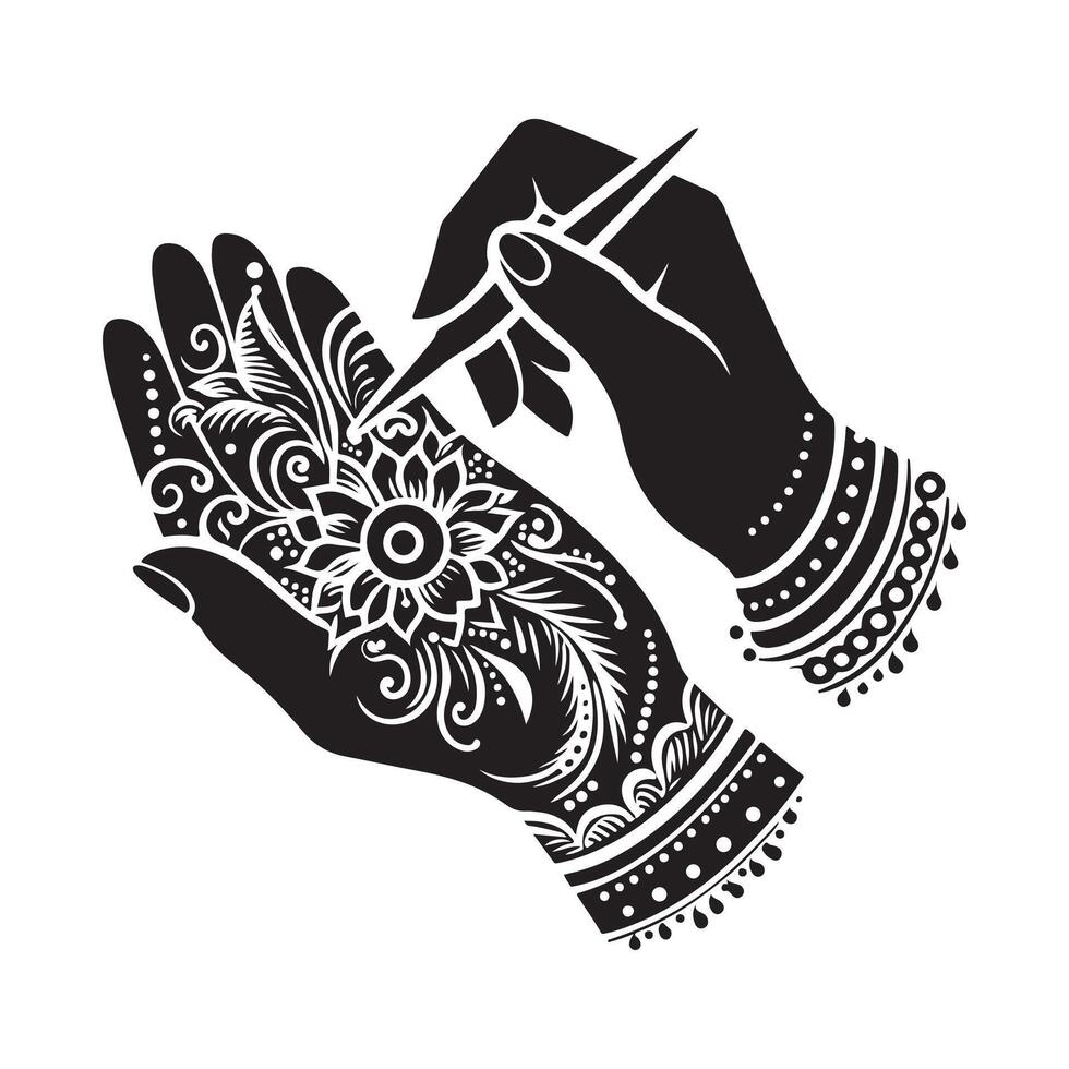 Mahendi Black Illustration for Designers vector