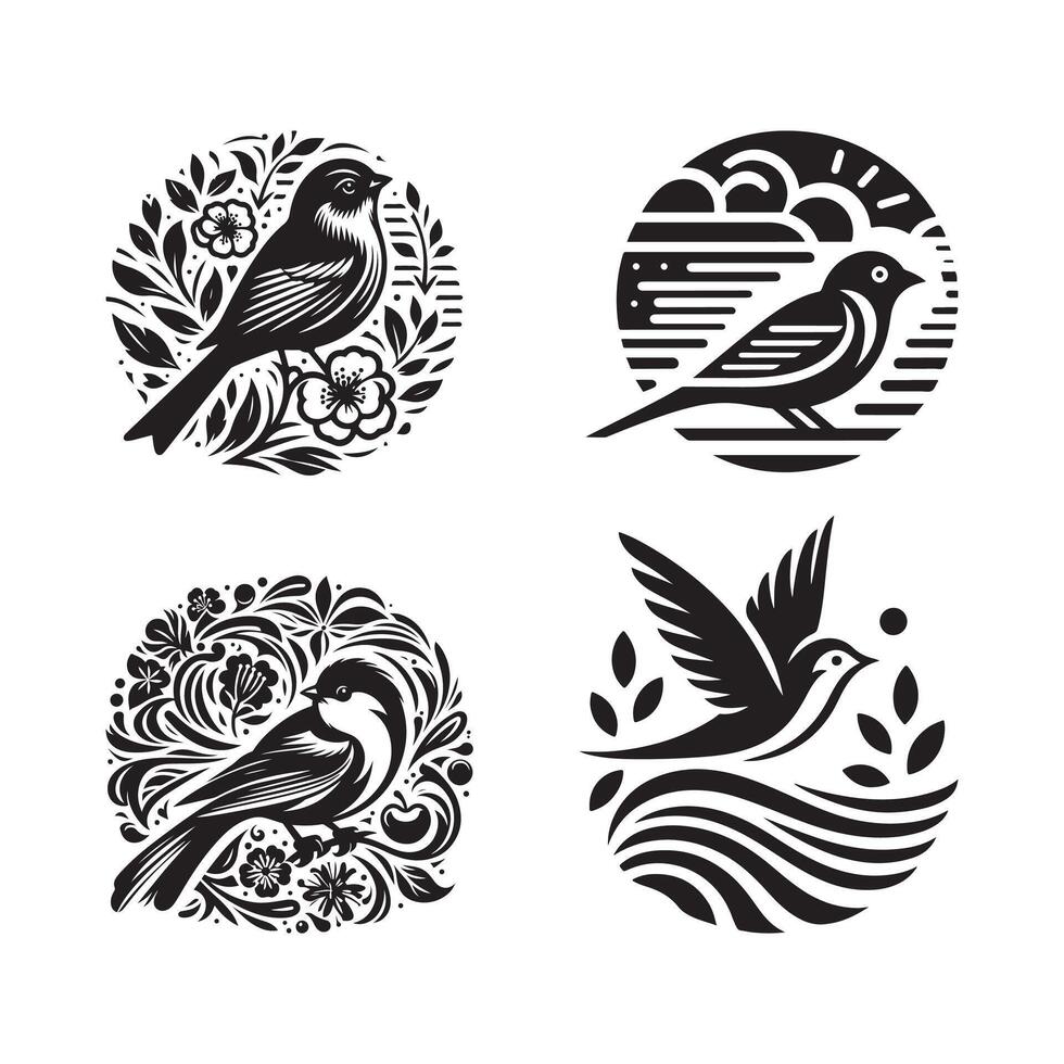 Zephyr Finch Black Silhouette for Creatives vector