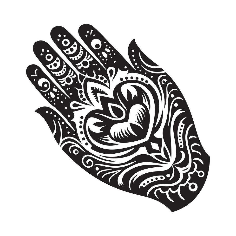 Silhouette of Mahendi Pattern Black vector