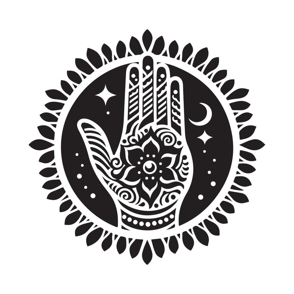 Stylish Mahendi Design Black vector
