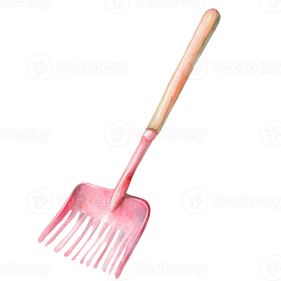 Pink watercolor litter scoop on transparent background. png