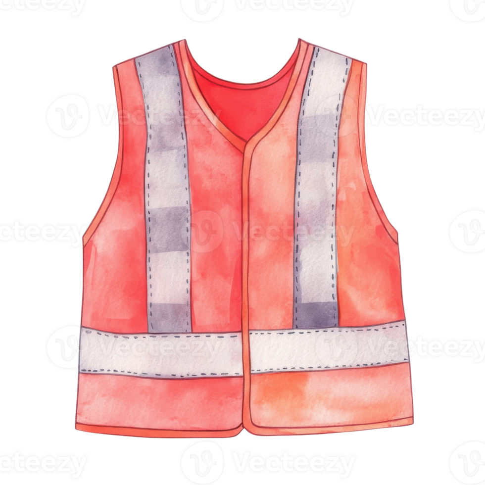 Orange safety vest art on transparent background. png