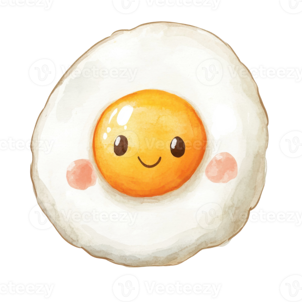 A sunny side up cartoon on transparent background. png