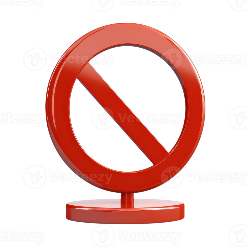A red prohibition symbol on transparent background png