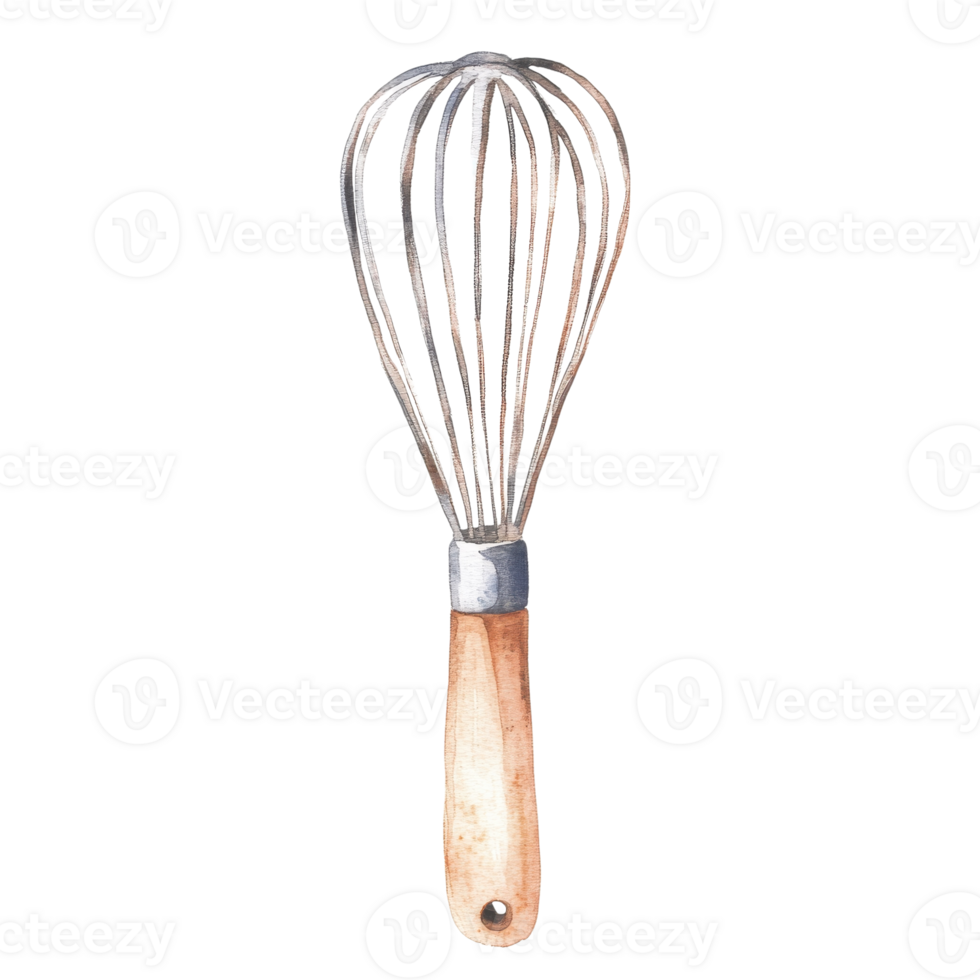 A watercolor whisk tool on transparent background png