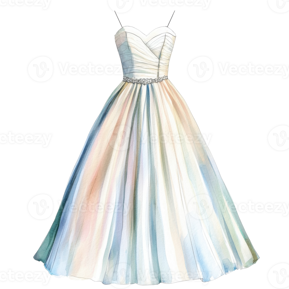 Elegant flowing dress on transparent background png