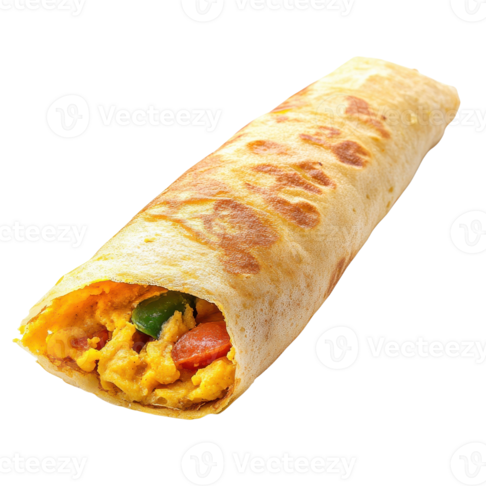 A wrap filled with food on transparent background png