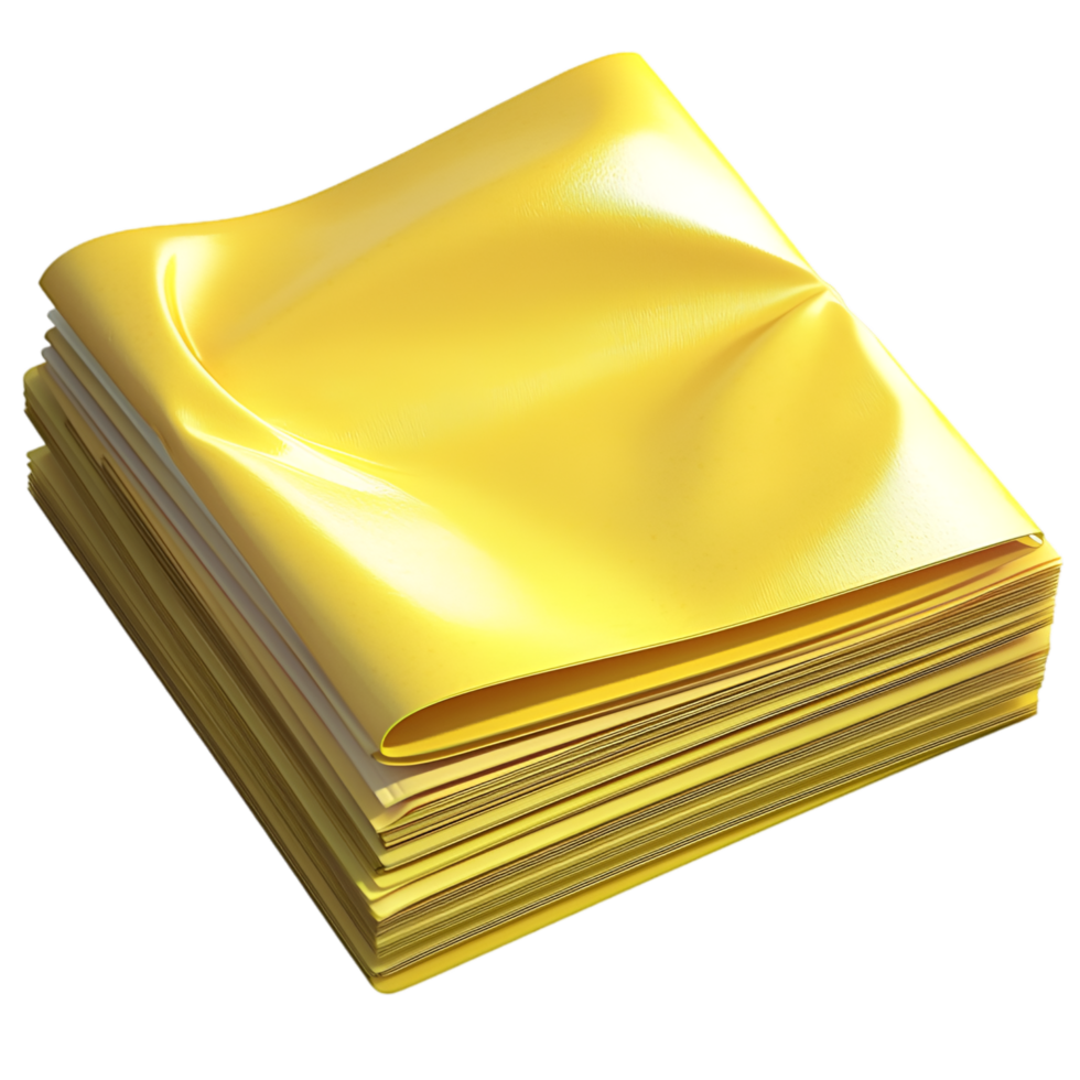Shiny golden stack of foil smooth luxurious bright metallic decorativeistic appearance png