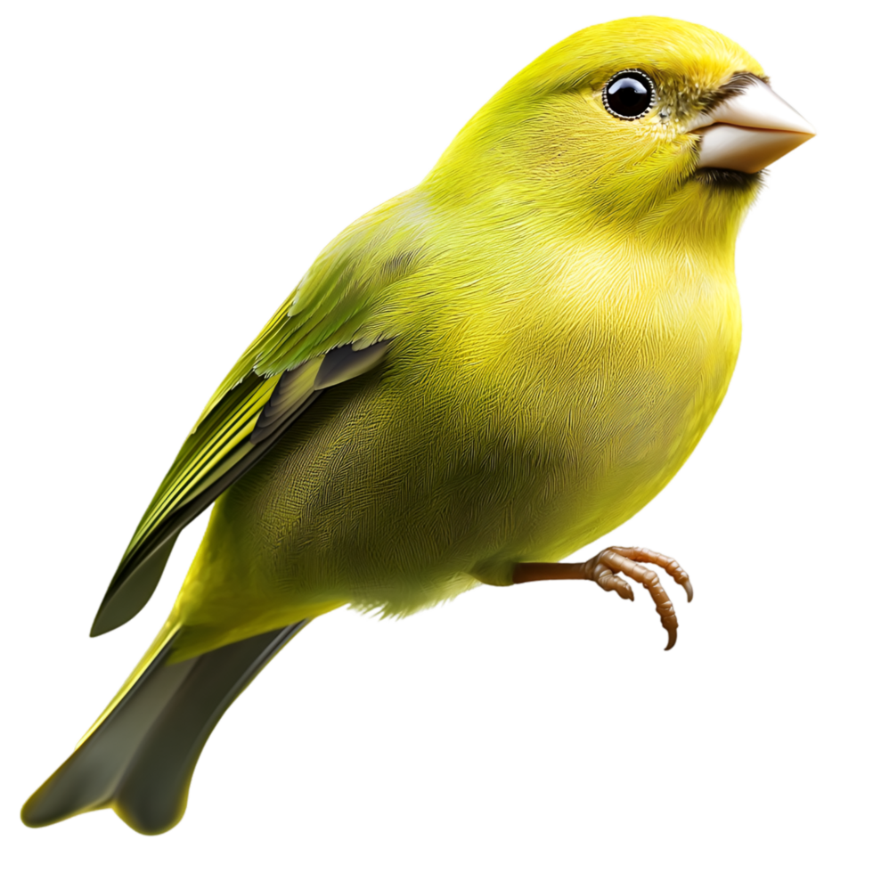 Small yellow canary bird bright vibrant colorful cheerful delicate beautiful feather details png