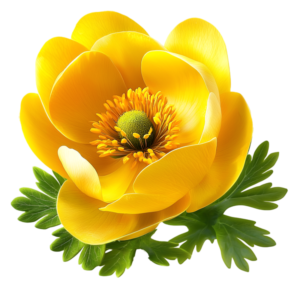 Bright yellow buttercup flower delicate vibrant soft petal beauty png