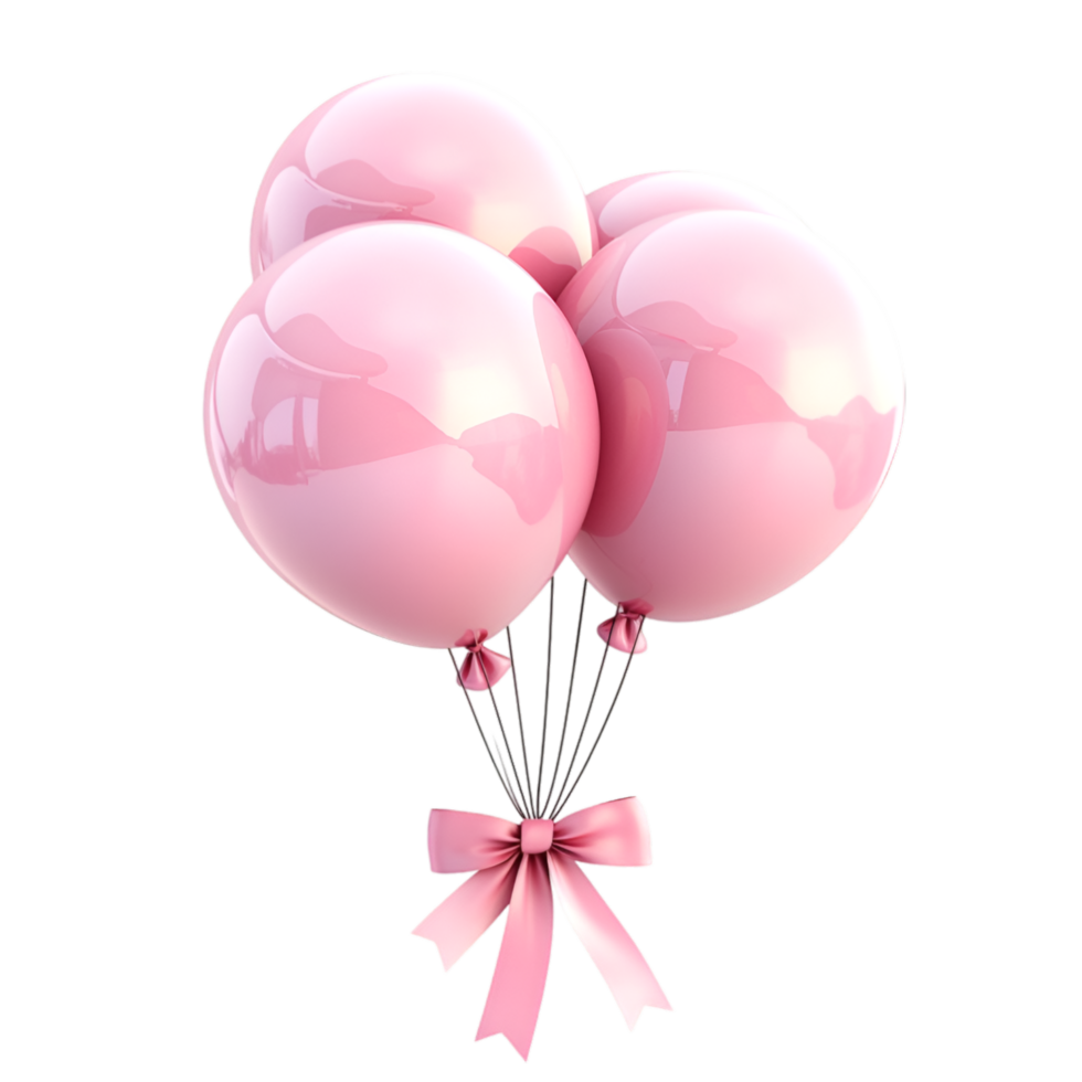 Bunch of pink helium balloons floating joyfully for festive party celebration png