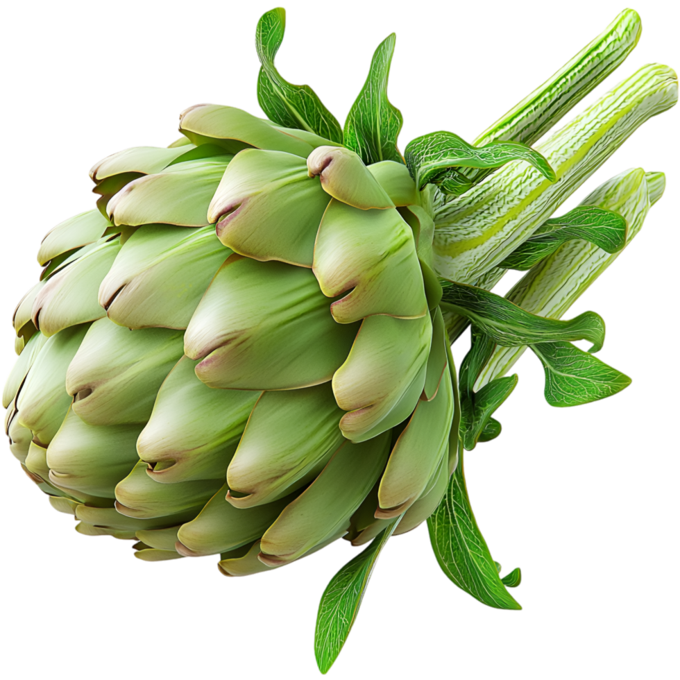Fresh greenichoke vegetable layered leaves for gourmet healthy dishes png