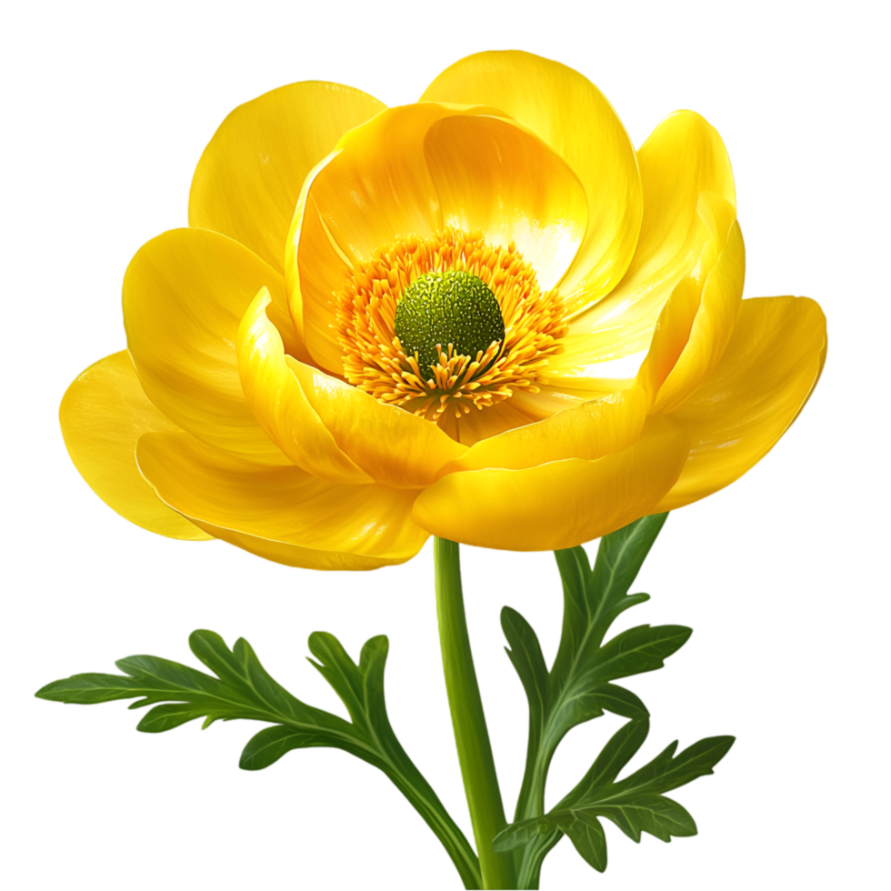 Bright yellow buttercup flowers blooming beautifully in lush green meadow field png
