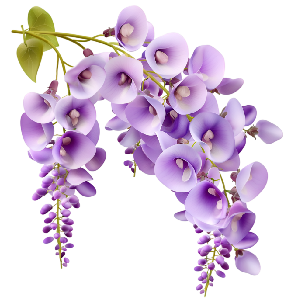 Purple wisteria flowers hanging gracefully delicate natural floral fragrance png