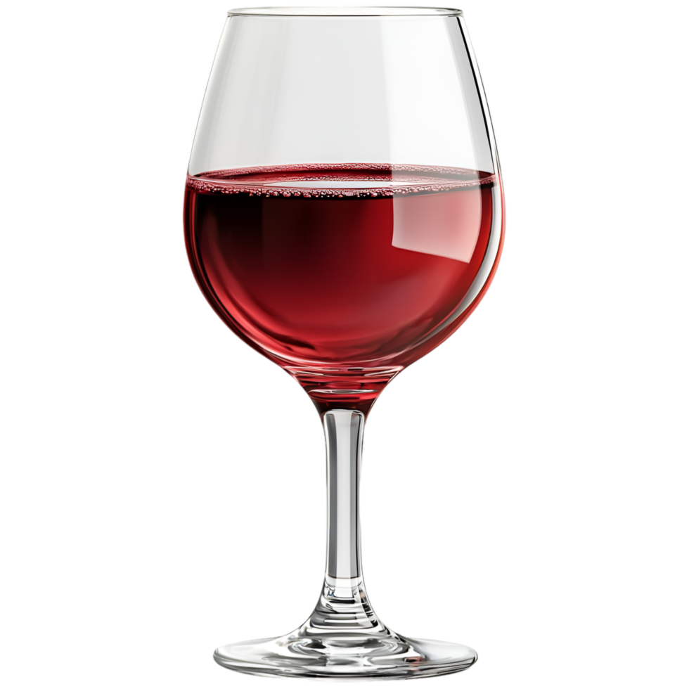 Classic red wine glass filled rich deep ruby liquid png