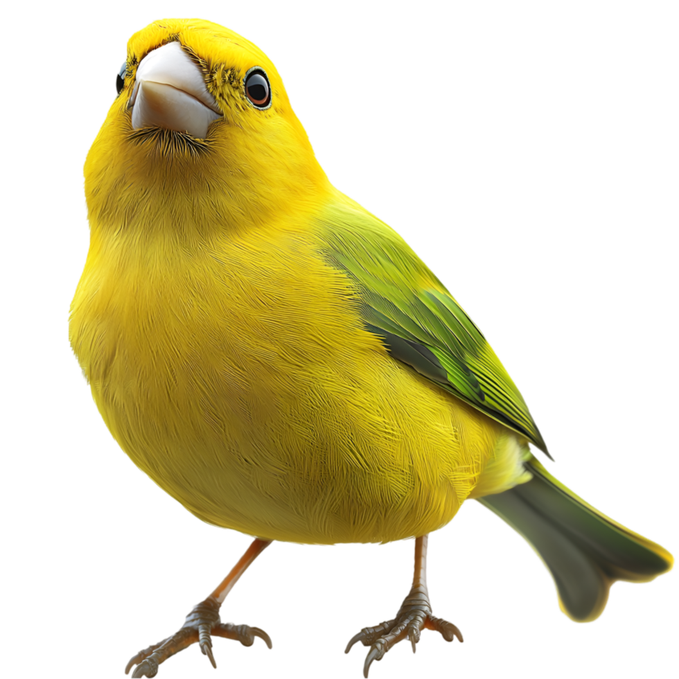Small yellow parrot realistic feathers and detailed natural tropical bird design png