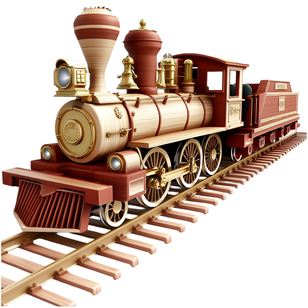 Classic steam locomotive realistic metal wheels and detailed oldfashioned design png
