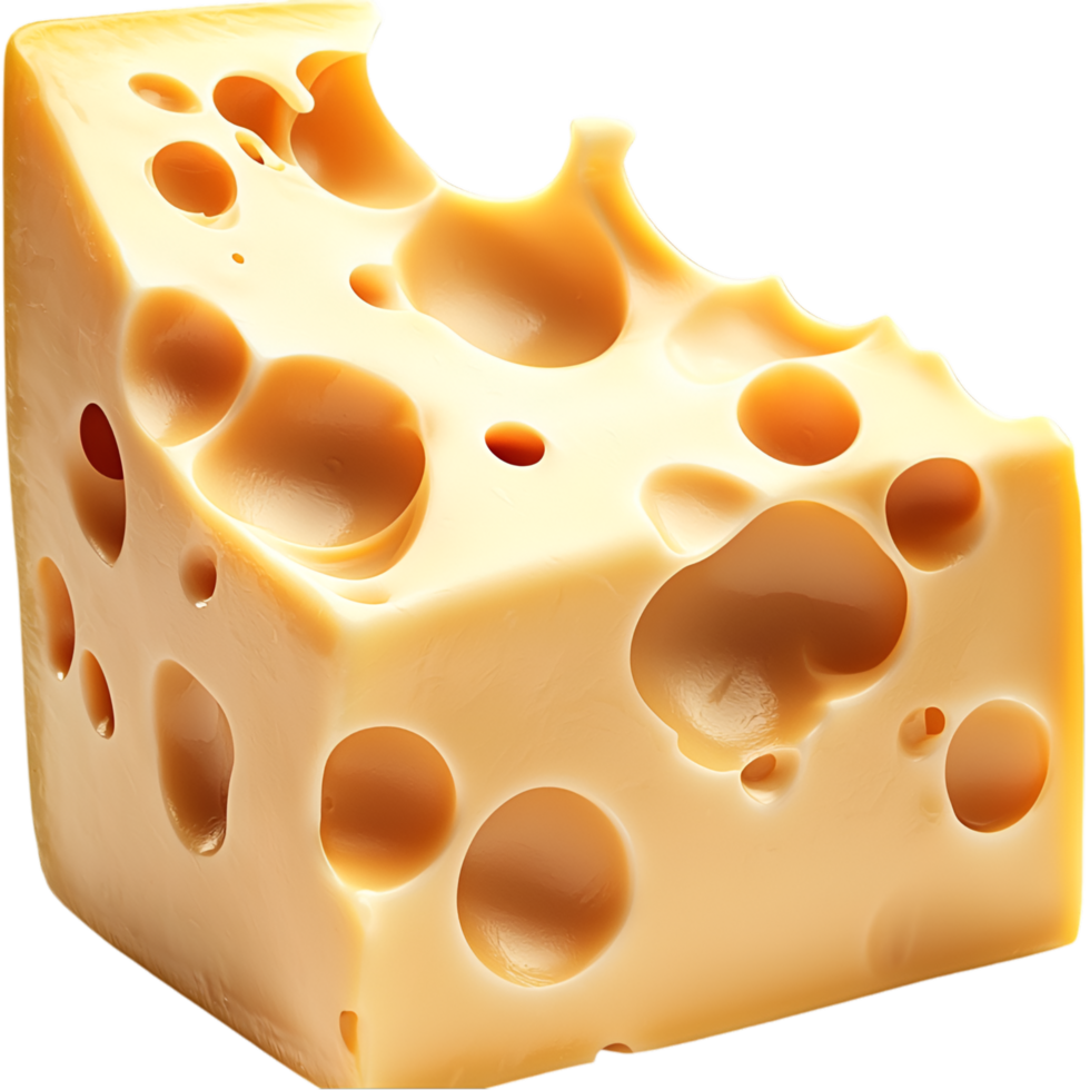 Yellow Swiss cheese large holes and delicious dairy gourmet food texture png