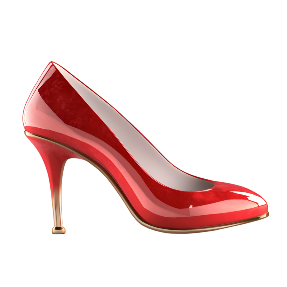 Red high heel shoe pointed toe and elegant fashionable design png