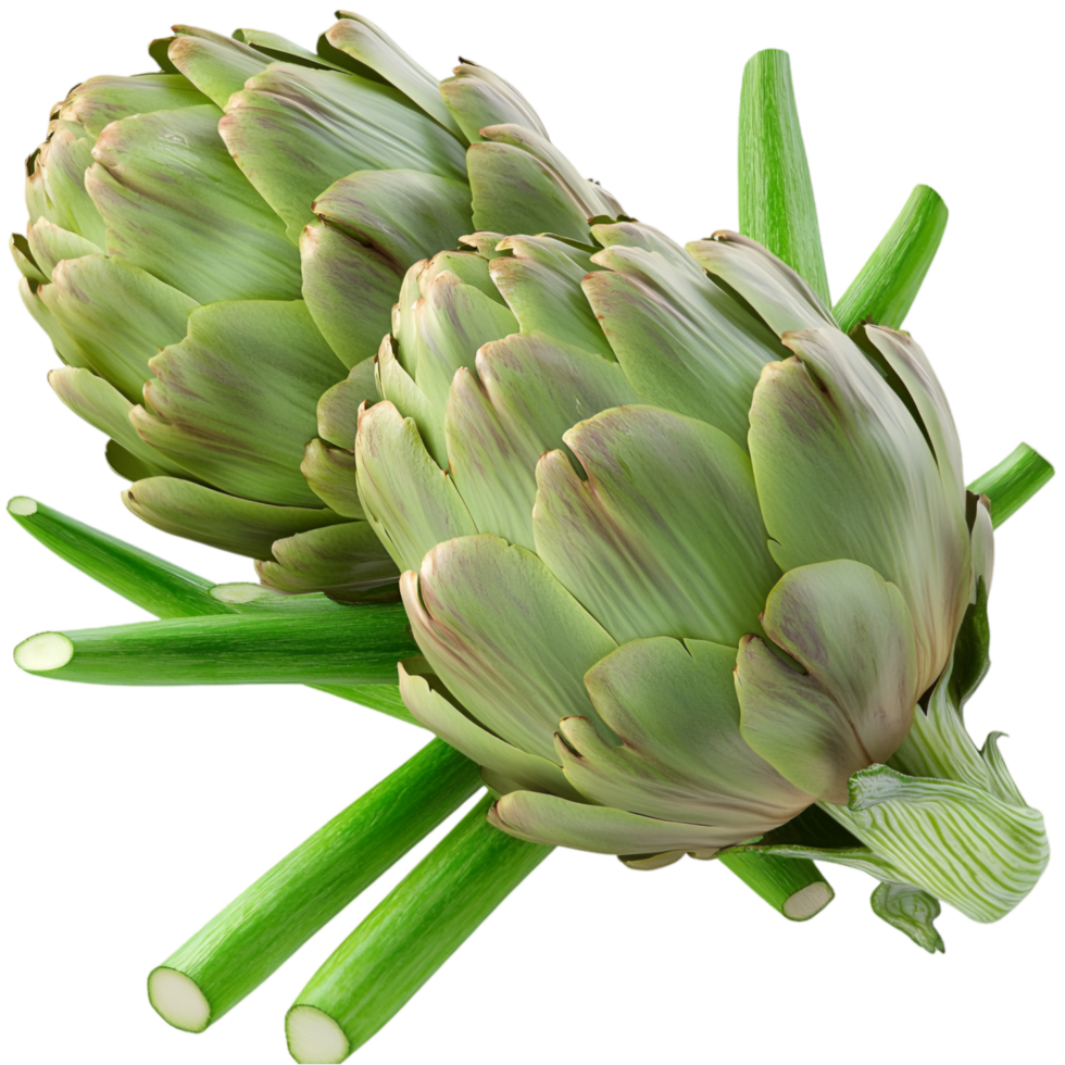 Greenichoke vegetable layered leaves and fresh organic texture png