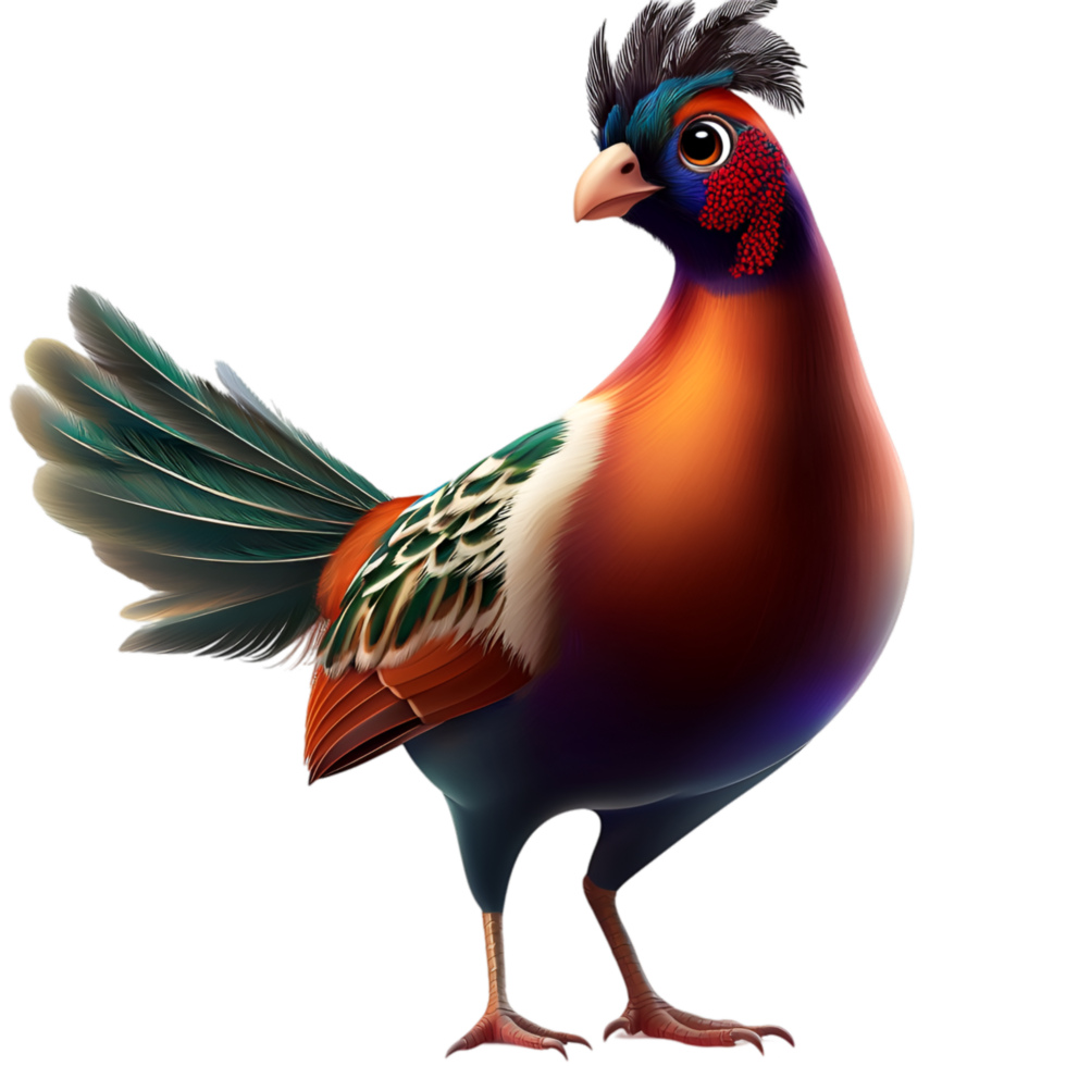 Majestic rooster glossy feathers and vibrant red comb standing tall png