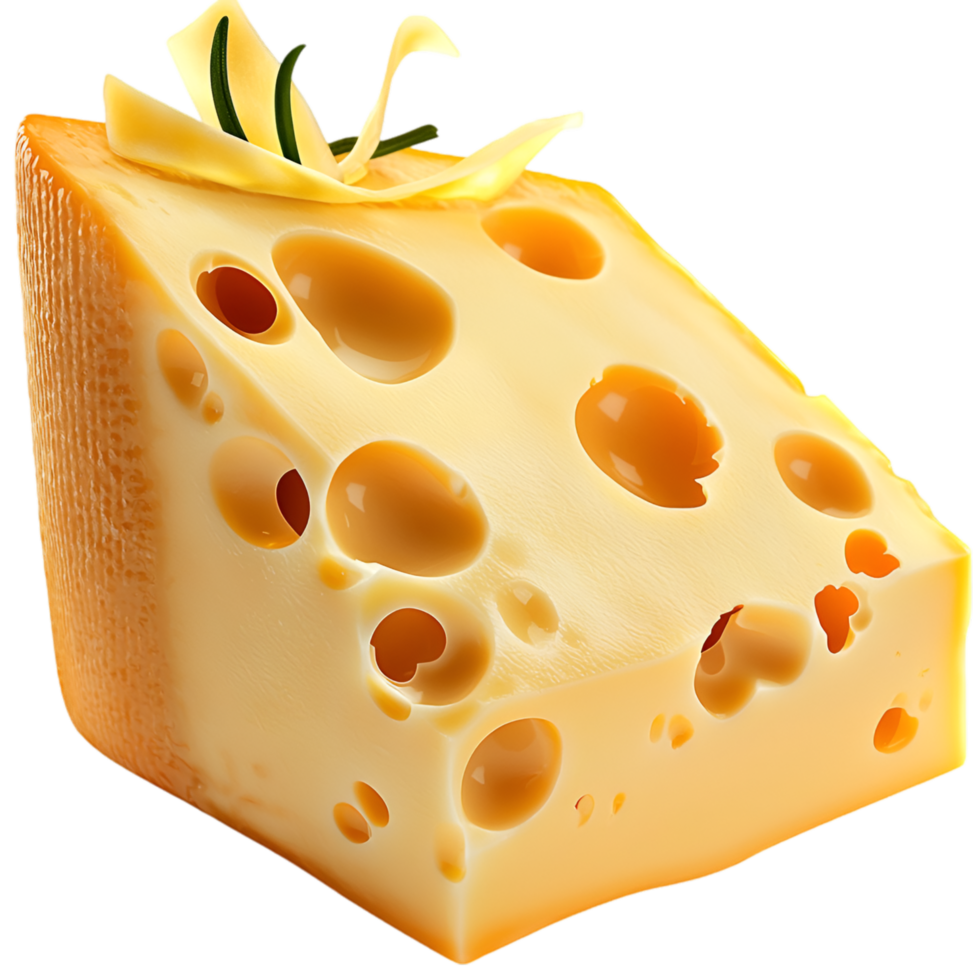 Wedge of Swiss cheese yellow texture and ic round holes png