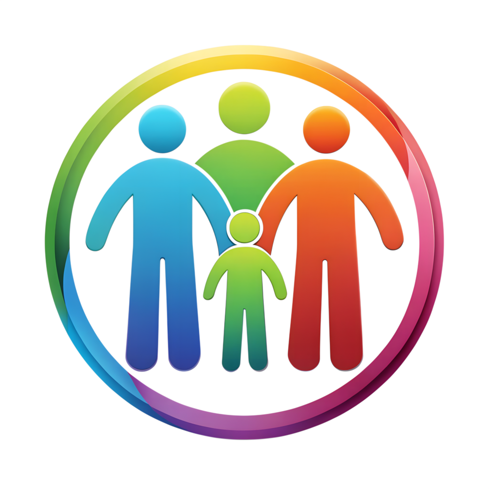 family together line art symbols png