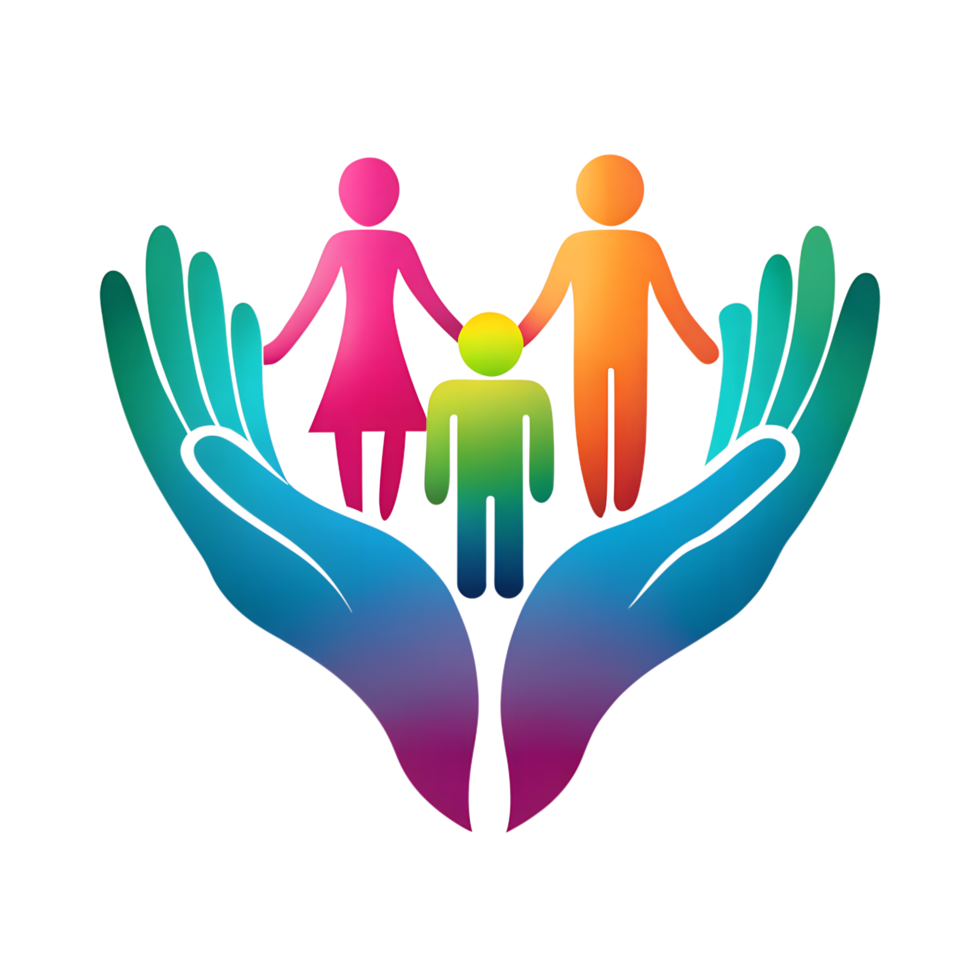A family line art illustration, family together line art png