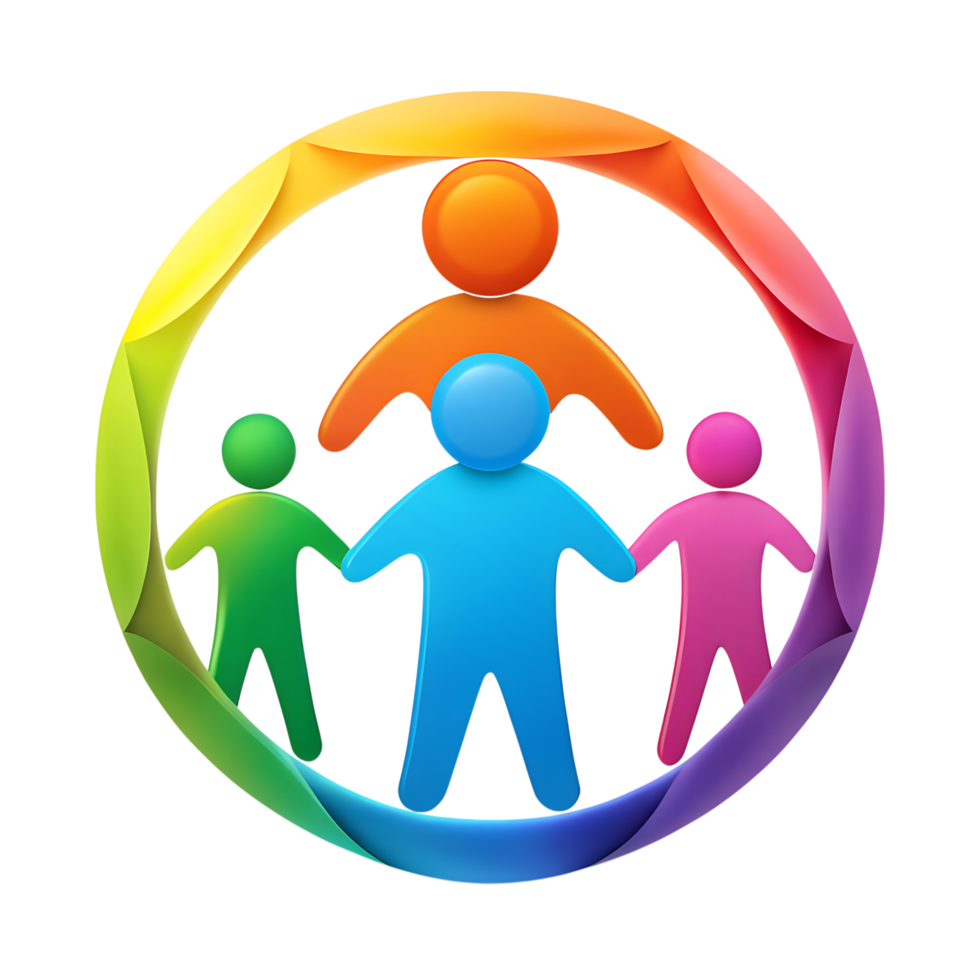 A family line art illustration isolated background png