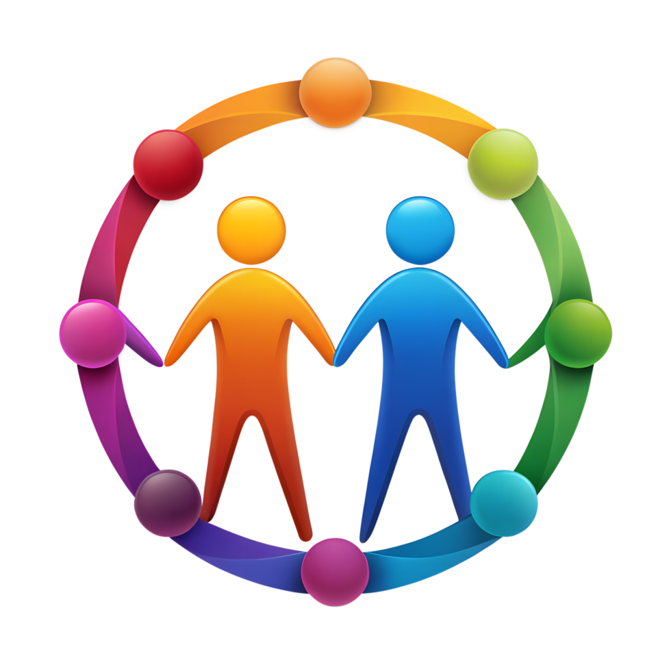 A family line art illustration, family together line art symbols on isolated background png