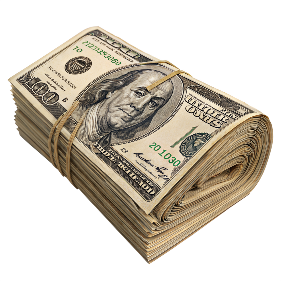 US Dollar bundle, Stack of US dollar, Dollar money, Stack of wealth pure on transparent background png