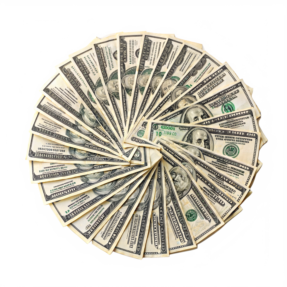US Dollar bundle, Stack of US dollar, Dollar money, Stack of wealth on white background png